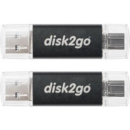 disk2go USB-Stick Switch, 128 GB, USB-A, USB-C, 2 Stück