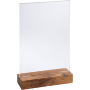 Exacompta Tischaufsteller A5 mit Holzsockel, transparent