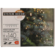 Star Trading System Decor Lichterkette Icicle 4m, schwarz