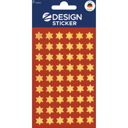 Z-Design Sticker Glanzfolie Sterne klein gold 6-zackig