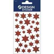 Z-Design Glamour Sticker Sterne rot