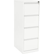 Cartella in acciaio Steel, 4 cassetti per cartelle sospese, 46,5 x 62 x 132,5 cm, bianco