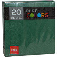 Elco Servietten Pure Colors, 24 x 24 cm, 1/4-Falz, dunkelgrün, 20 Stück