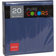 Elco Servietten Pure Colors, 24 x 24 cm, 1/4-Falz, dunkelblau, 20 Stück