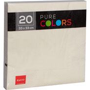 Elco Servietten Pure Colors, 33 x 33 cm, 1/4-Falz, creme, 20 Stück