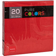 Elco Servietten Pure Colors, 33 x 33 cm, 1/4-Falz, rot, 20 Stück