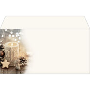 Sigel Couvert Weihnachten C5/6, Beige Christmas Candle, 25 Stück