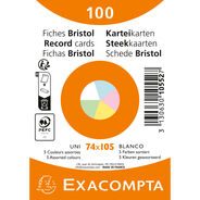 Exacompta Cartes-fiches, A7, neutre, assorties