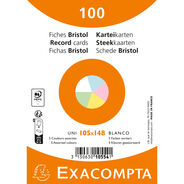 Exacompta Cartes-fiches, A6, neutre, assorties