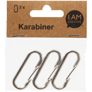 I AM CREATIVE Karabiner oval, 3 Stück, silber
