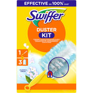 Swiffer Staubmagnet Starterkit Clean and Fresh, Griff + 3 Tücher, gelb/hellblau