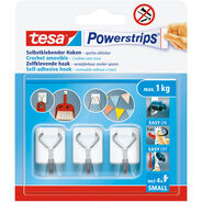 Tesa Powerstrips Haken, weiss, 4 Stück