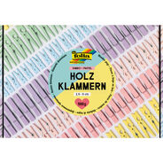 Folia Holzklammern Jumbo Pack Pastel, 2.5 - 5 cm, 500 g, pastell assortiert