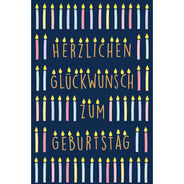 ABC Geburtstagskarte, 12.5 x 17.6 cm, brennende Kerzen