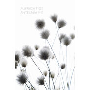 ABC Trauerkarte, 12.5 x 17.6 cm, Schwarze Blüten