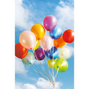 ABC Geburtstagskarte, B6, Bunte Luftballone