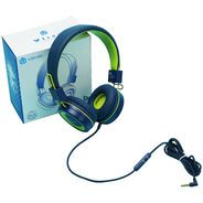 iClever HS14 Casque pour enfants supra-auriculaire, filaire, bleu/vert