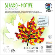 Ursus Bastelpapier, Blanko-Motive, Herbstblatt, 23 x 23 cm, weiss, 20 Blatt