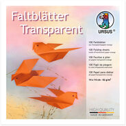 Ursus Pillage de papier, transparent, 14 x 14 cm, orange, 100 feuilles