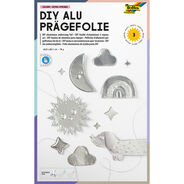 Folia DIY Pellicola goffrata in alluminio, 18,5 x 29,7 cm, argento, 3 fogli