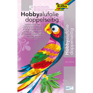 Folia Foglio di alluminio per hobby, biadesivo, 18,5 x 29,5 cm, assortiti, 5 fogli