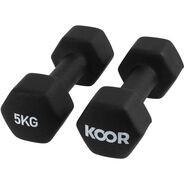KOOR Ensemble d'haltères, 5 kg, noir