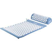 KOOR Tapis d’acupression avec coussin, bleu/blanc