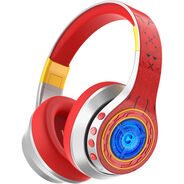 iClever Auraa Casque circum-auriculaire, sans fil, rouge/argenté