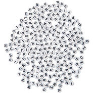 I AM CREATIVE Buchstaben-Perlen rund, 40 g, schwarz/weiss