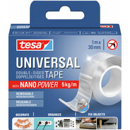 Tesa Doppelseitiges Klebeband Nano Power, 30 mm x 1 m