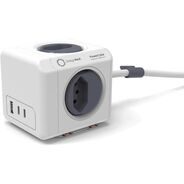 PowerCube Steckdosenwürfel 3x T13, 2x USB-C, 1x USB-A, 1.5 m