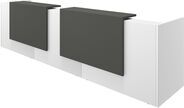 Empfangstheke Z2, 426 x 117 cm, weiss, dunkelgrau lackiert