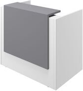 Empfangstheke Z2, 126 x 117 cm, weiss, grau lackiert
