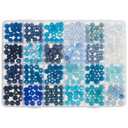 Glorex Glasperlen-Set, 360 Stück, blau assortiert