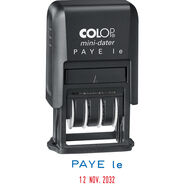 Colop S 160/L2 D01 Datumstempel mit Text, PAYE le, blau/rot