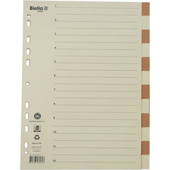 Biella Blankoregister, A4, braun/beige, 12-teilig