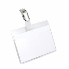 Durable Namens- und Ausweisschild, 810619, 90 mm, 60 mm, Clip, transparent