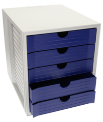 Han Schubladenelement, A4, grau / blau, 5