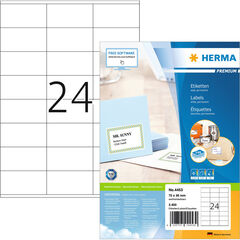 Herma Étiquettes Premium, 70 x 36 mm, 4453, blanc