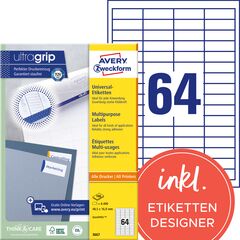Avery Zweckform Étiquettes Multi-usages ultragrip, 48.5 x 16.9 mm, 3667Z, blanc