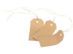 Biella Anhänge-Etikette, 35 x 70 mm, 561070, beige