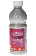 Acrylfarben Glossy, silber, 500 ml