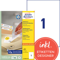 Avery Zweckform Wiederablösbare Etiketten, 210 x 297mm, L4735REV-100, weiss