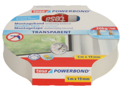 Tesa Montageband Powerbond, transparent, 19 mm x 5 m