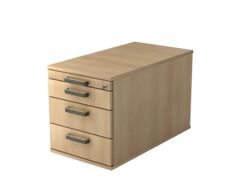 Rollcontainer AMPYR Solid mit 3 Schüben, eiche, 42.8 cm, 51.2 cm, 80 cm