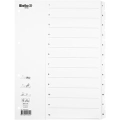 Biella Kartonregister SmartIndex, A4, weiss, 12 Register, nummeriert