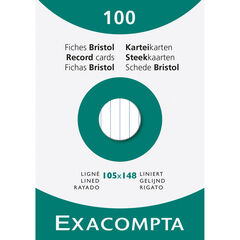Karteikarten Exacompta A6 liniert 100Stk