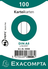 Karteikarten Exacompta A8 liniert 100Stk