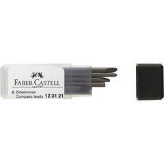 Faber-Castell Zirkelminen, 6 Stück, schwarz, 2 mm, H