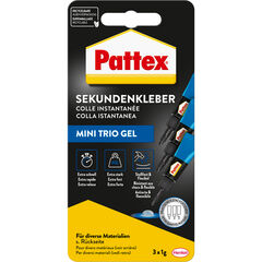 Pattex Colle instantanée Ultra Gel, Mini Trio, 3 g